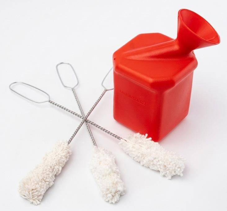 Angled Tire Lube Bucket Kit with 3 Cotton Swabs, Tire Bead Sealer Reservoir for Shop Equipment, Automotive Service Wheel Accessory