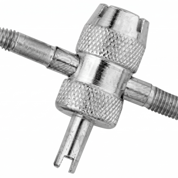 4-Way Valve Core Tool, Hardened Steel Schrader Valve Stem Tool for Core Removal, Thread Cleaning, and Tire Service Repair - MegaMotion